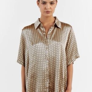 Dissh satin button down shirt